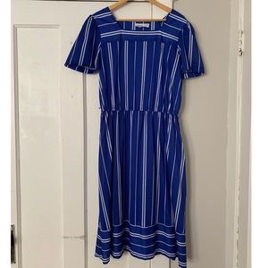 Vintage Blue and White Stripe Dress